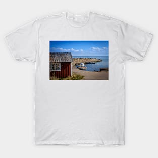 a small, quiet and peaceful fishing port in southern Sweden T-Shirt